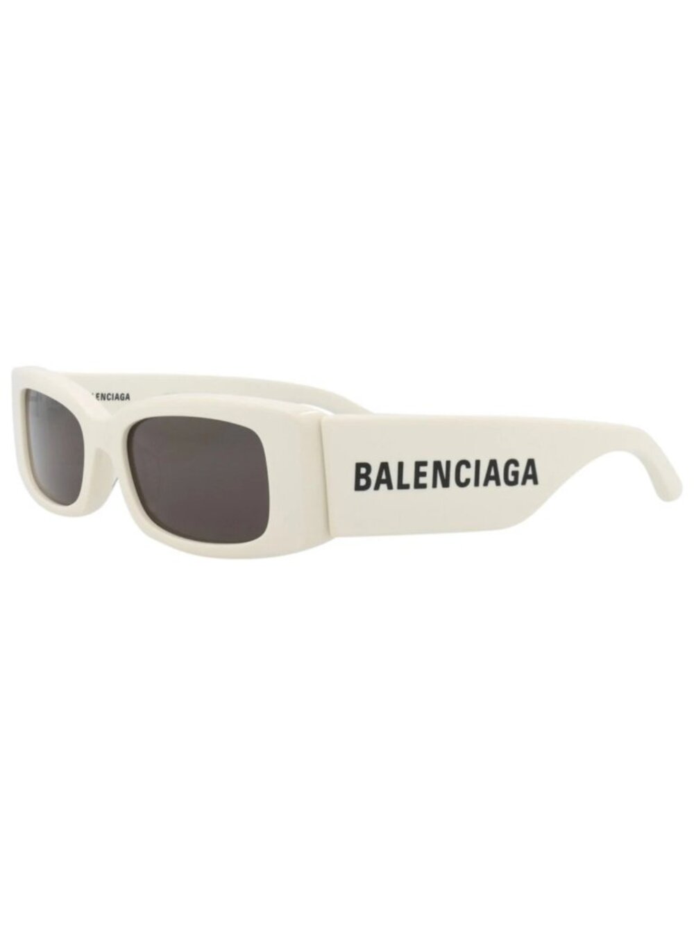 New Balenciaga Women's Sunglasses Square Rectangle Recycled Acetate Frame White